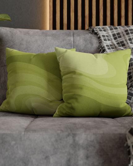 Lemon Wavey Spun Polyester Square Pillowcase, 14" x 14"