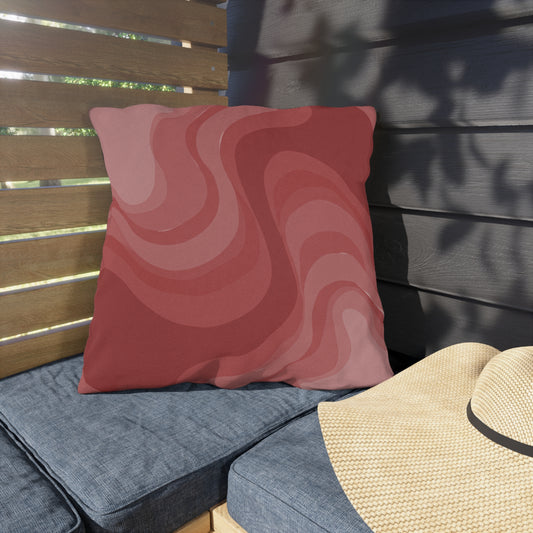 Power Red Wavey 20" x 20" Outdoor Pillow