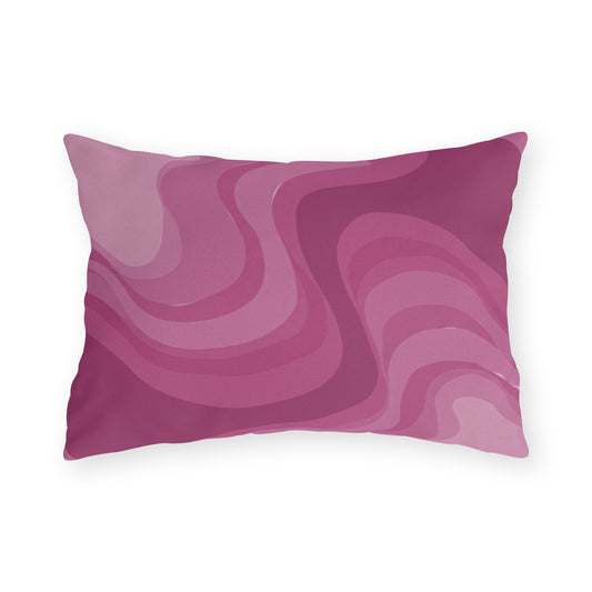 Pinky Mauve Wavey 20" x 14" Outdoor Pillow