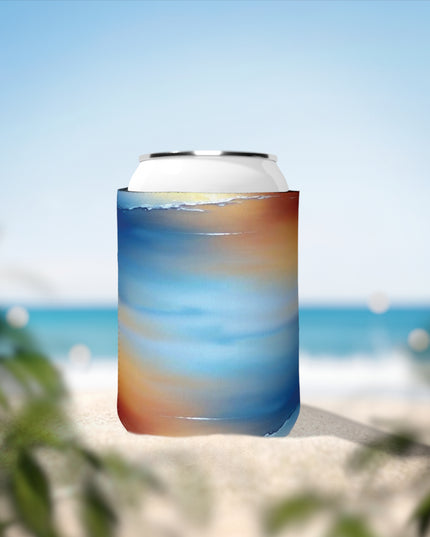 Blue Sea Red Orange Fog 12 oz Can Cooler Sleeve