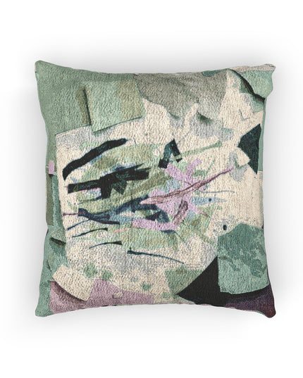 Beta Green Paper Paint Woven Pillow, 17" x 18"