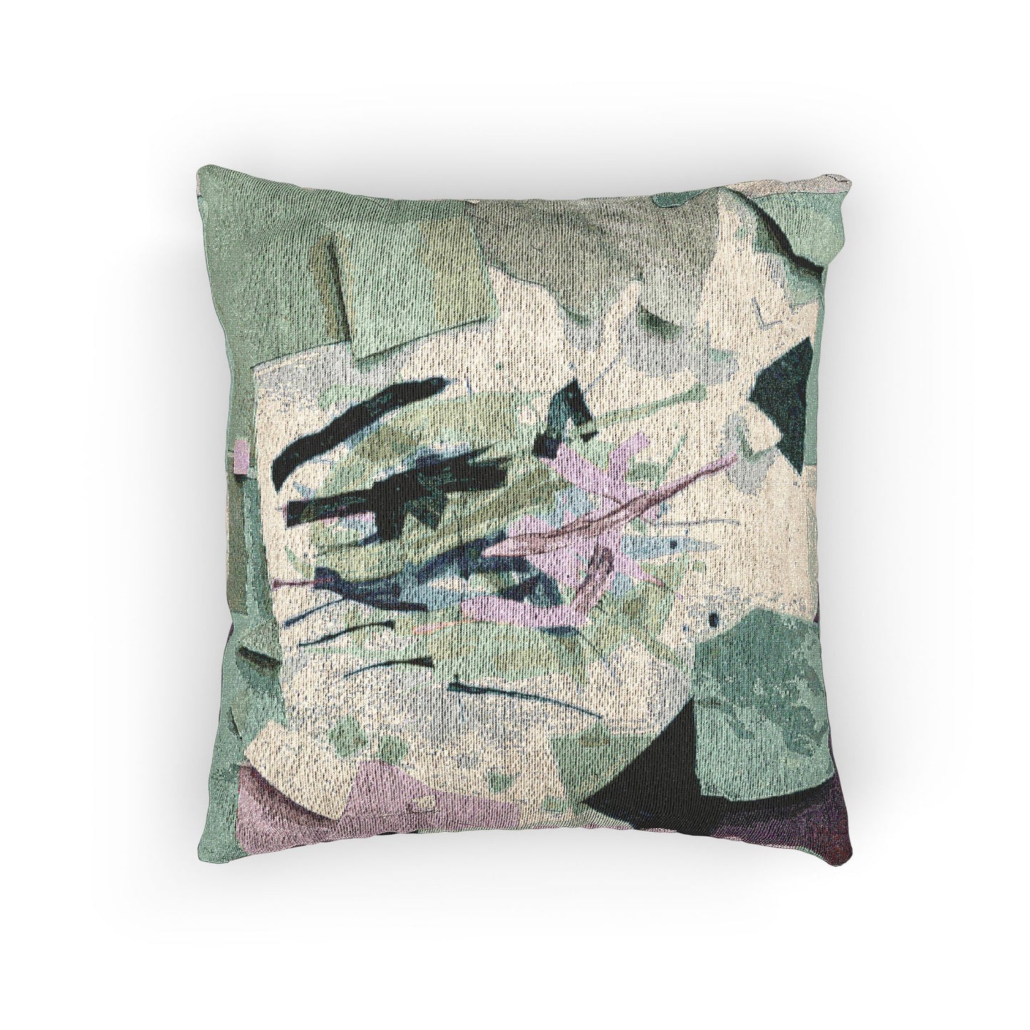 Beta Green Paper Paint Woven Pillow, 17" x 18"