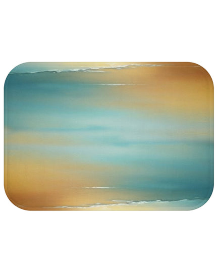 Blue Sea Red Orange Fog 24" x 17" Bath Mat