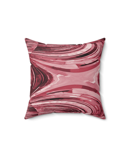 Uzi Spiral Ruby 14" x 14" Faux Suede Square Pillow