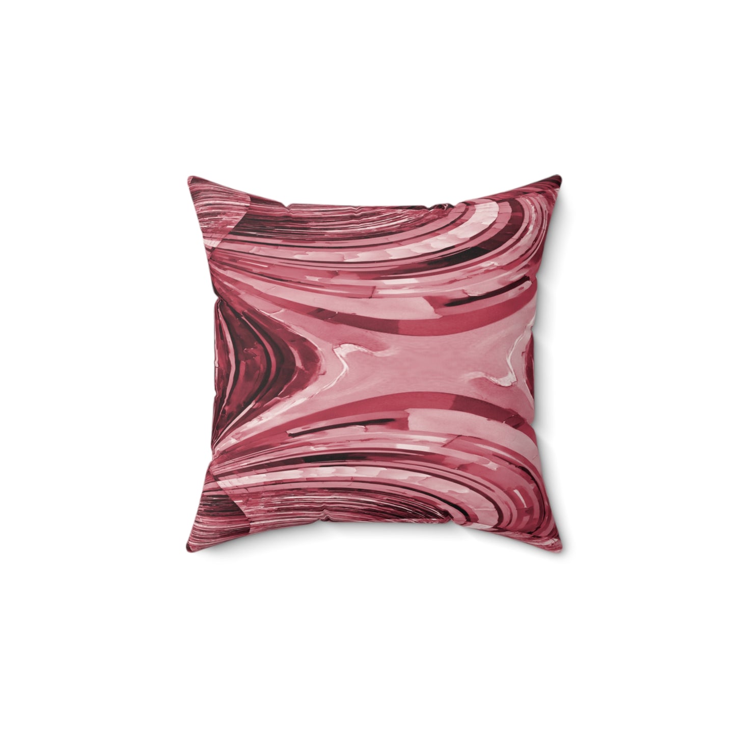 Uzi Spiral Ruby 14" x 14" Faux Suede Square Pillow