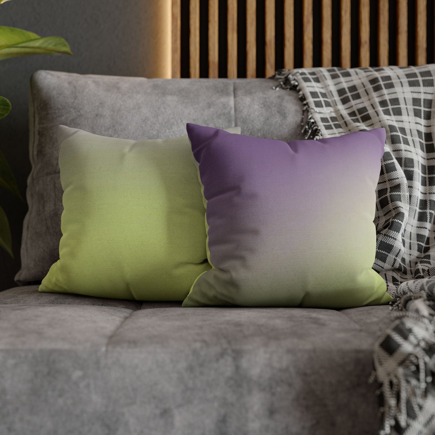 Purple Golden Fade Spun Polyester Square Pillowcase, 14" x 14"