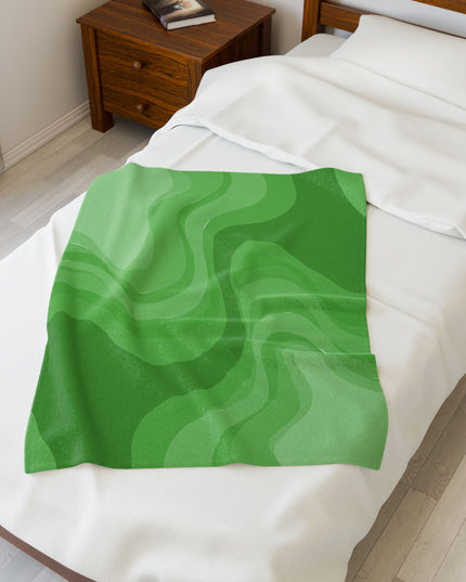 Greenie Meanie Wavey Velveteen Plush Blanket, 30" x 40"