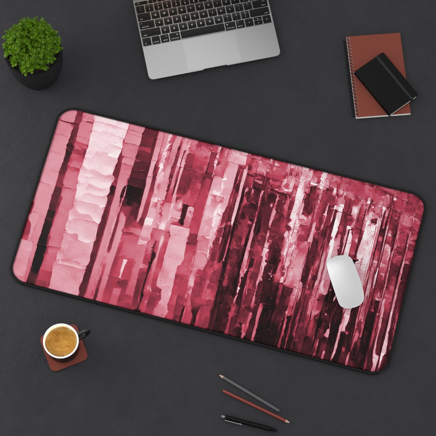 Striped Ruby 16" x 32" Desk Mat