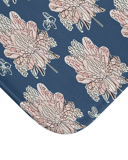 Rose White Floral Butterflies 24" x 17" Bath Mat