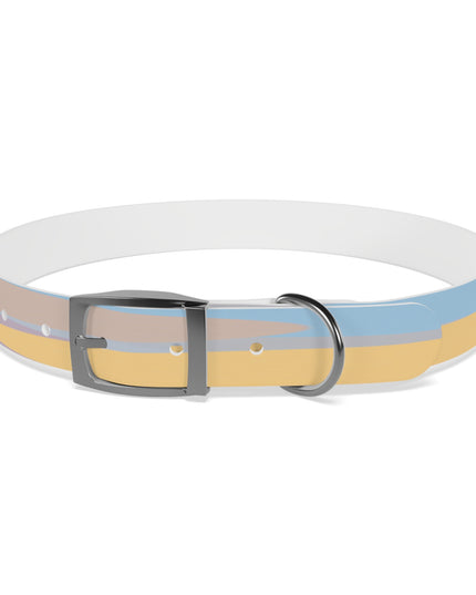 Pastel Baby Blue and Peach Patches Extra Large Dog Collar