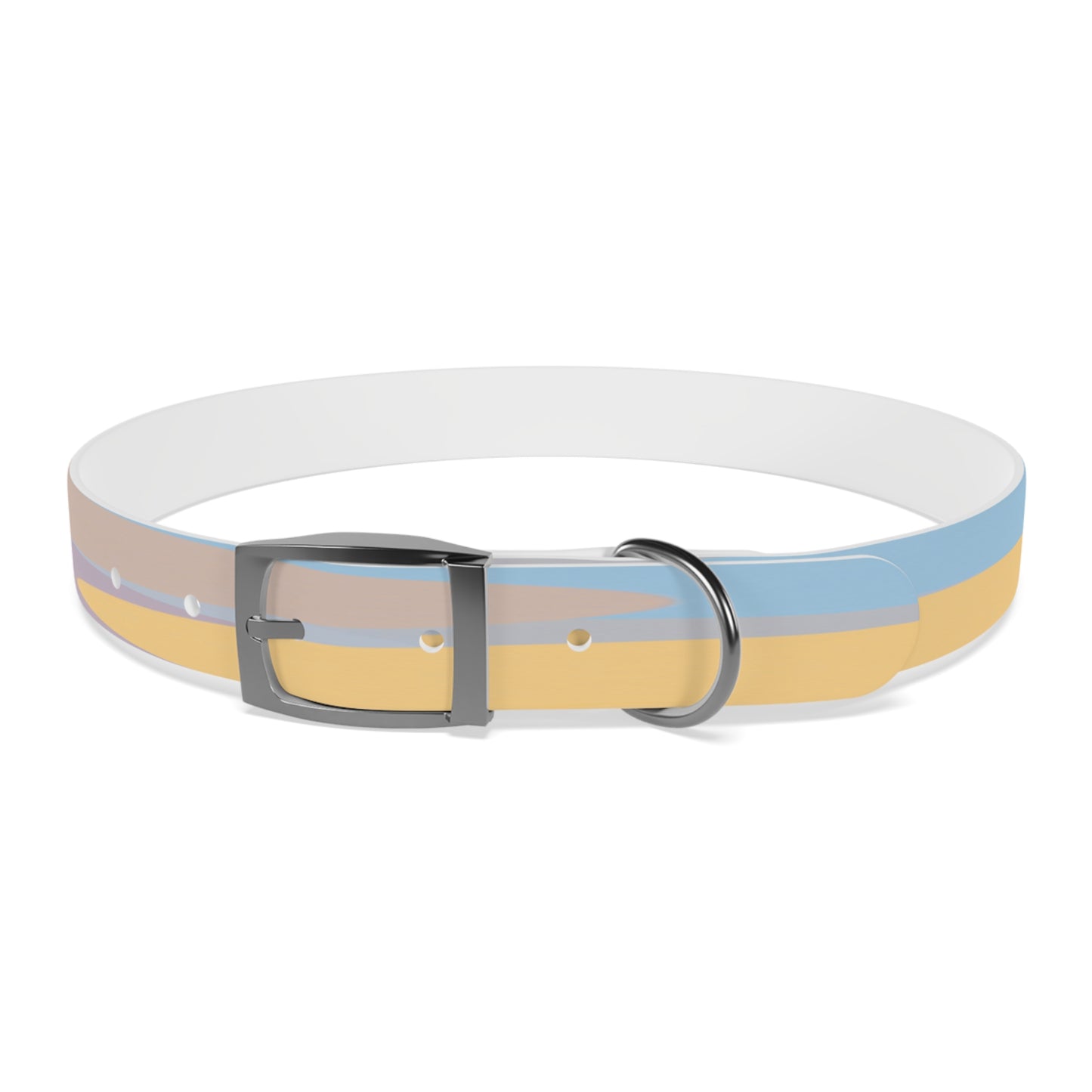 Pastel Baby Blue and Peach Patches Extra Large Dog Collar