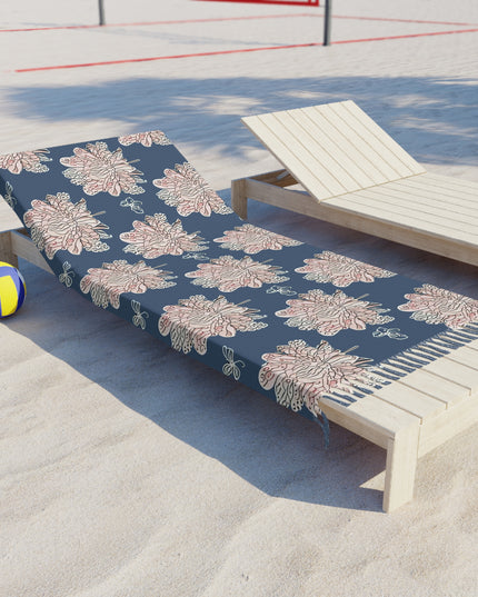 Rose White Floral Butterflies 38" × 81" Boho Beach Cloth