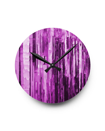 Striped Powder Lavender Acrylic Round Wall Clock, 8" x 8"