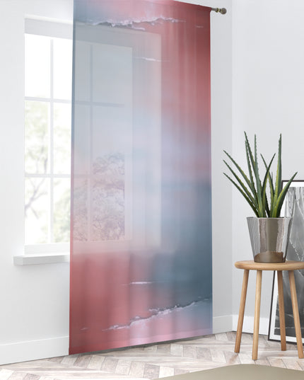 Gray Sea Pink Fog Window Curtain, 50" x 84", partially transparent