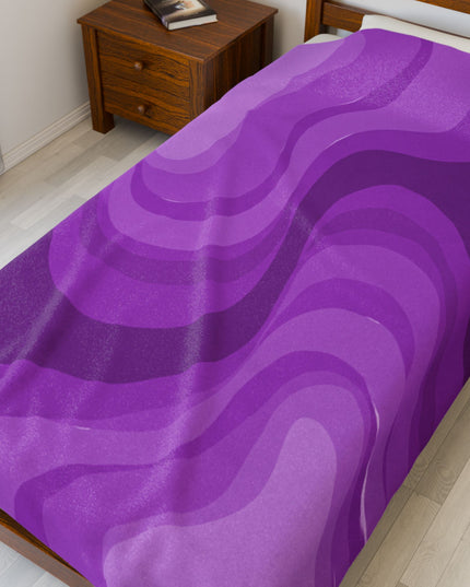 Wavey Purple Wavey Velveteen Plush Blanket, 60" x 80"
