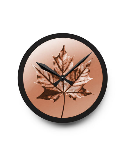 Soft Maple Leaf Acrylic Round Wall Clock, 8" x 8"