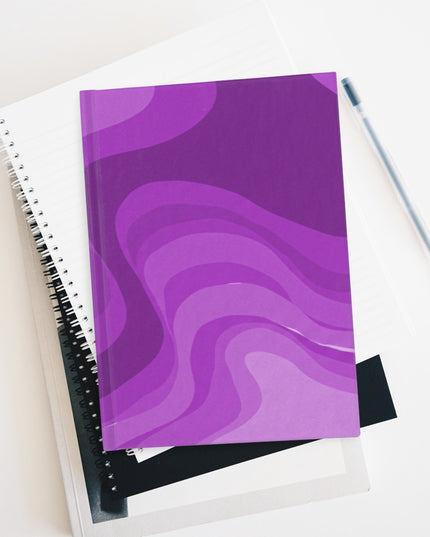 Wavey Purple Wavey 5" x 7" Journal - 128 Ruled Line pages