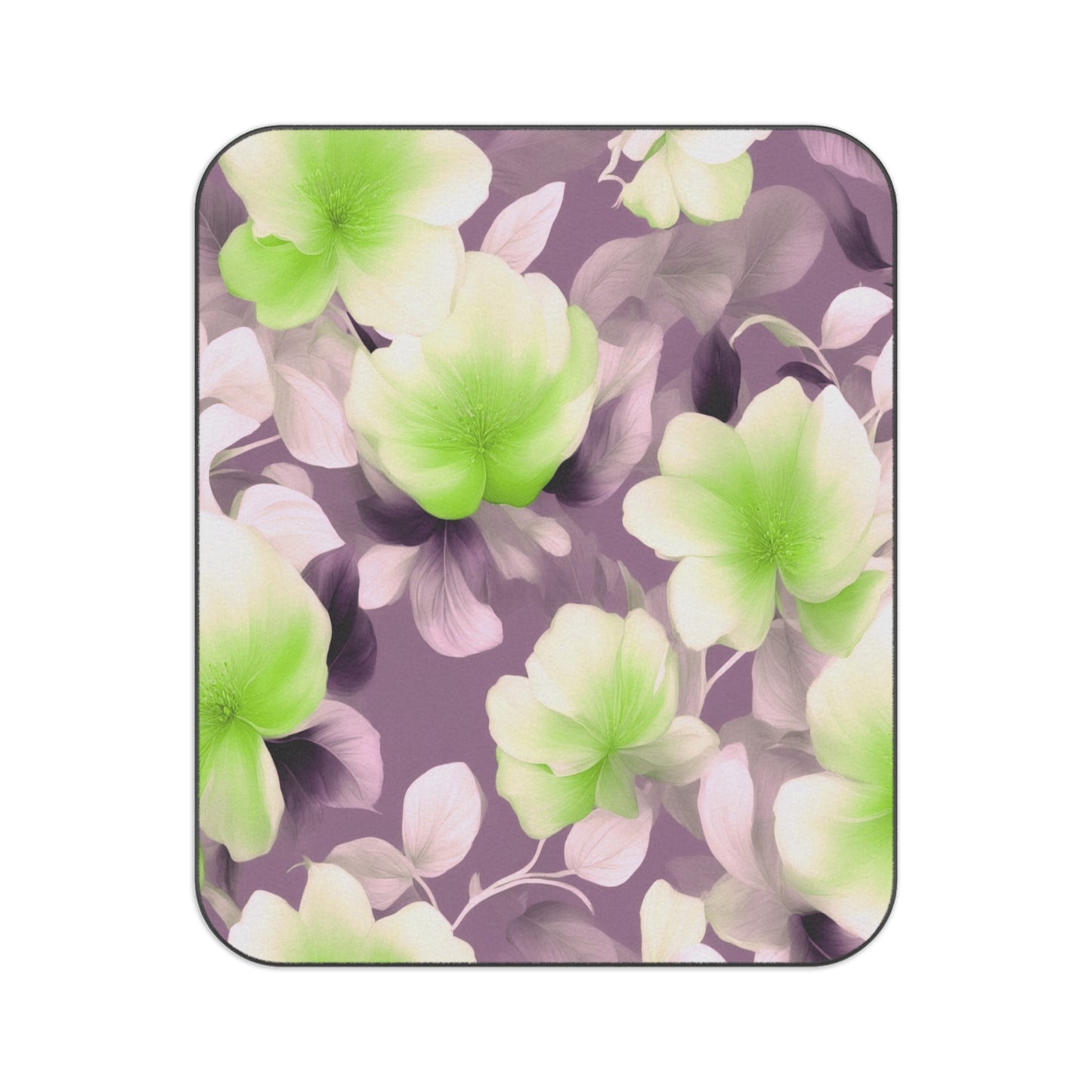 Lime Lavender Floral Bunch 61" × 51" Picnic Blanket