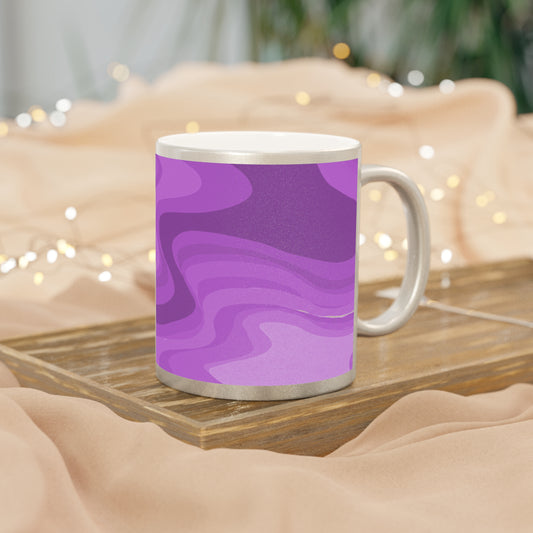 Wavey Purple Wavey 11 oz Metallic Mug (Silver\Gold)