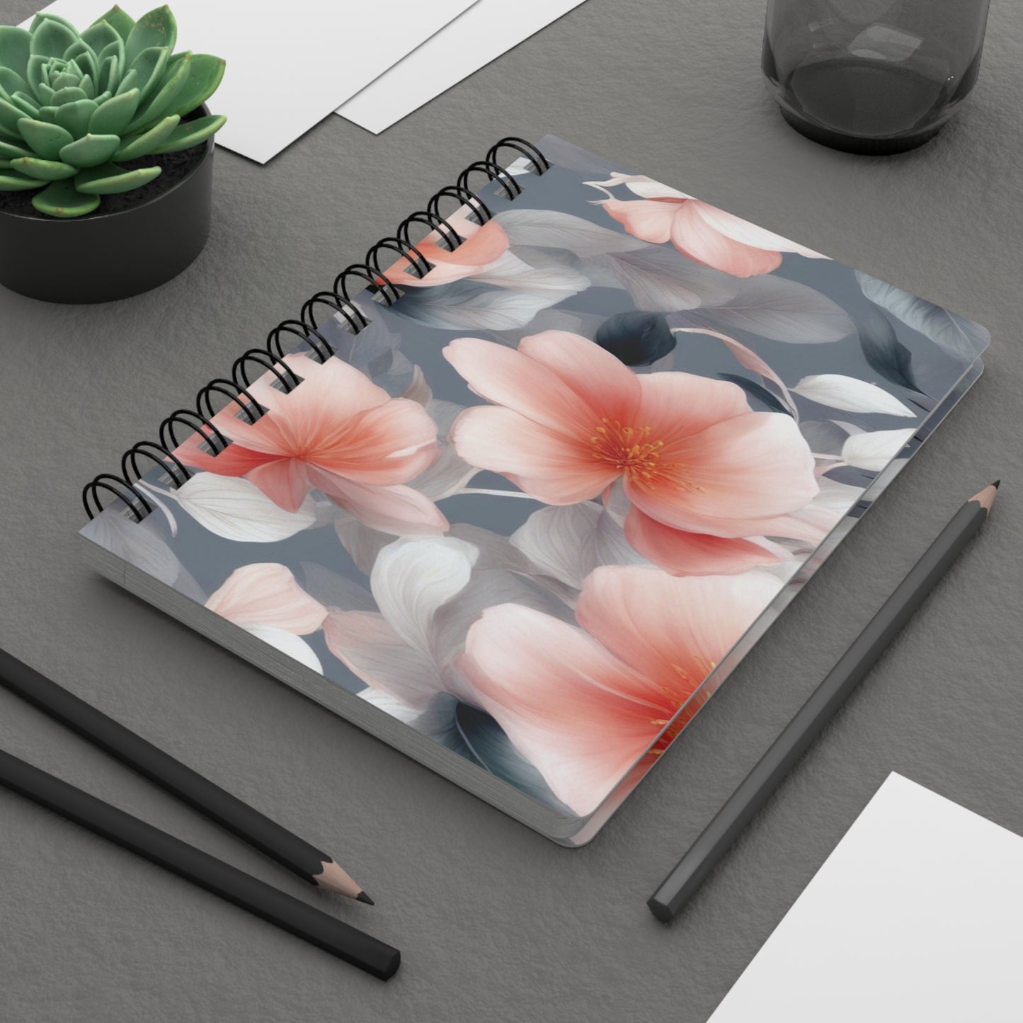 Red Blossom Floral Bunch Bound Journal, 5" x 7" 150 pages