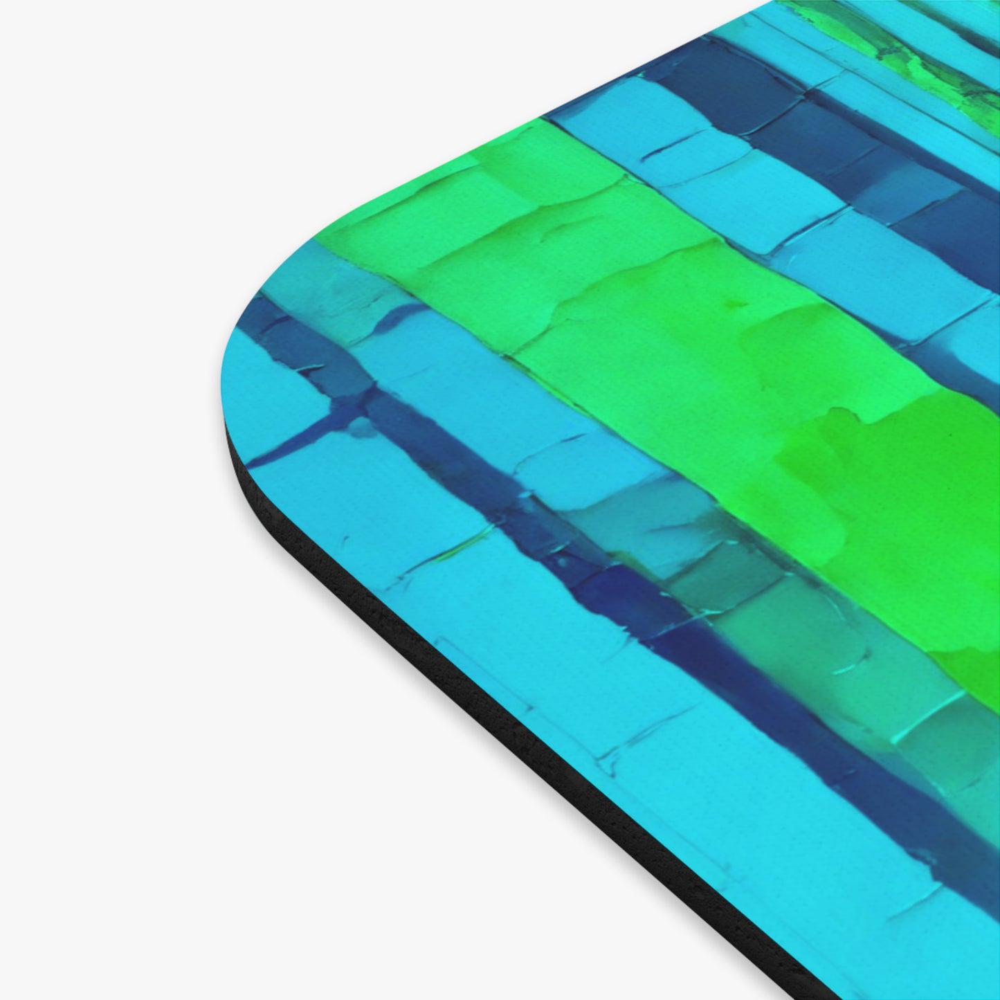 Striped Blue Green Mouse Pad, 9" x 8" Rectangle