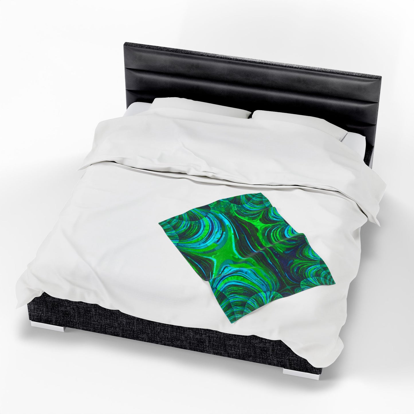 Uzi Spiral Blue Green Velveteen Plush Blanket, 30" x 40"
