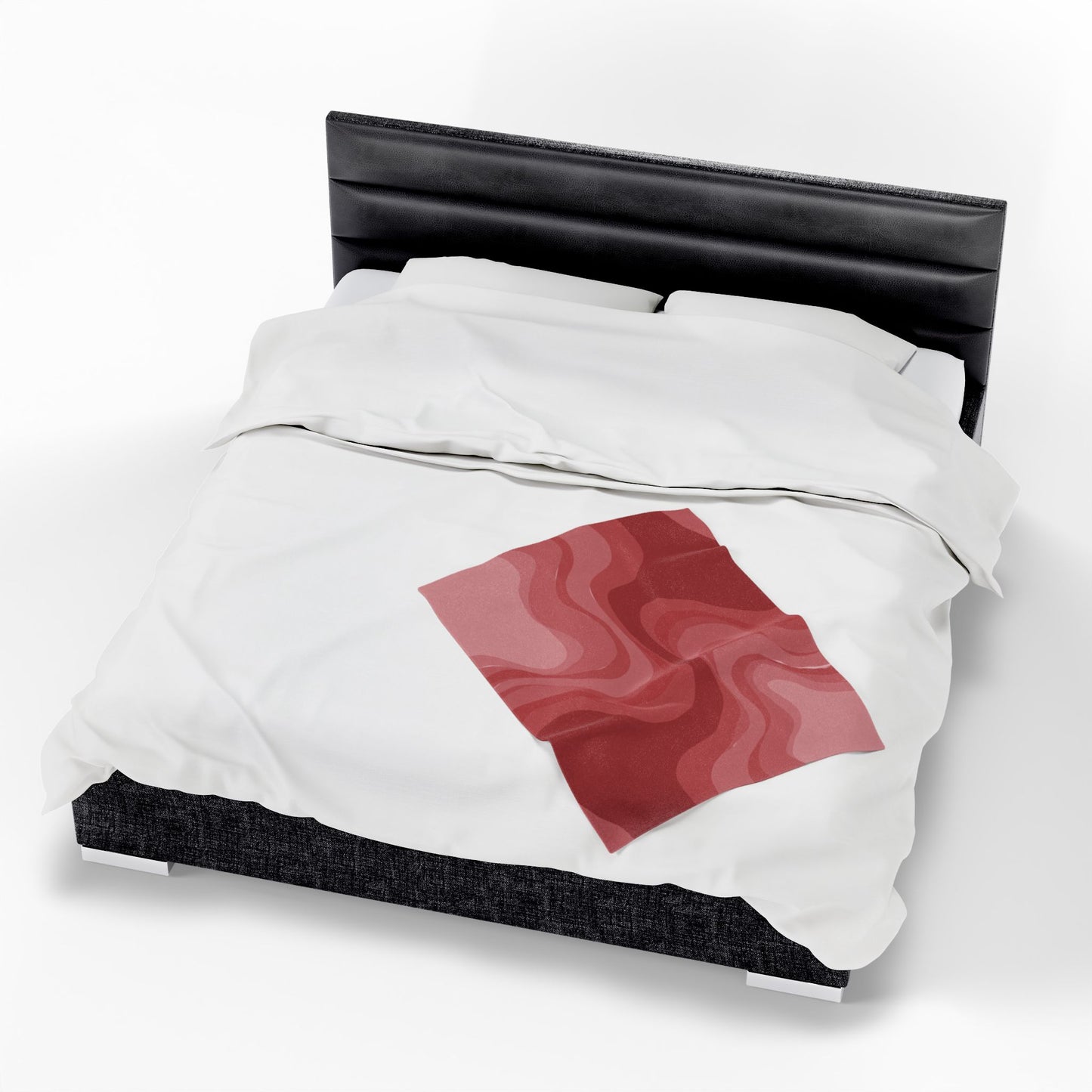 Power Red Wavey Velveteen Plush Blanket, 30" x 40"