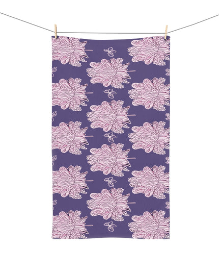Magenta Floral Butterflies Hand Towel, 16" x 28"
