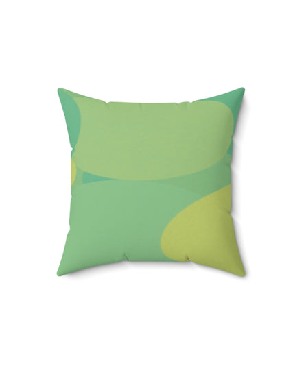 Pastel Green Patches 14" x 14" Faux Suede Square Pillow