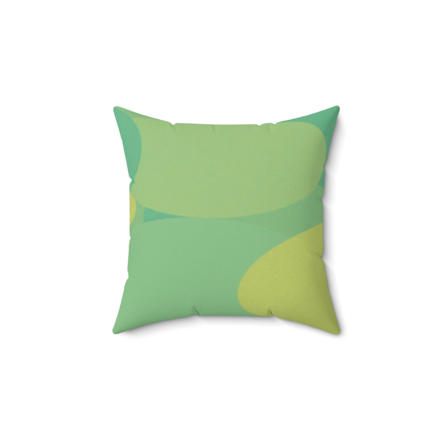 Pastel Green Patches 14" x 14" Faux Suede Square Pillow