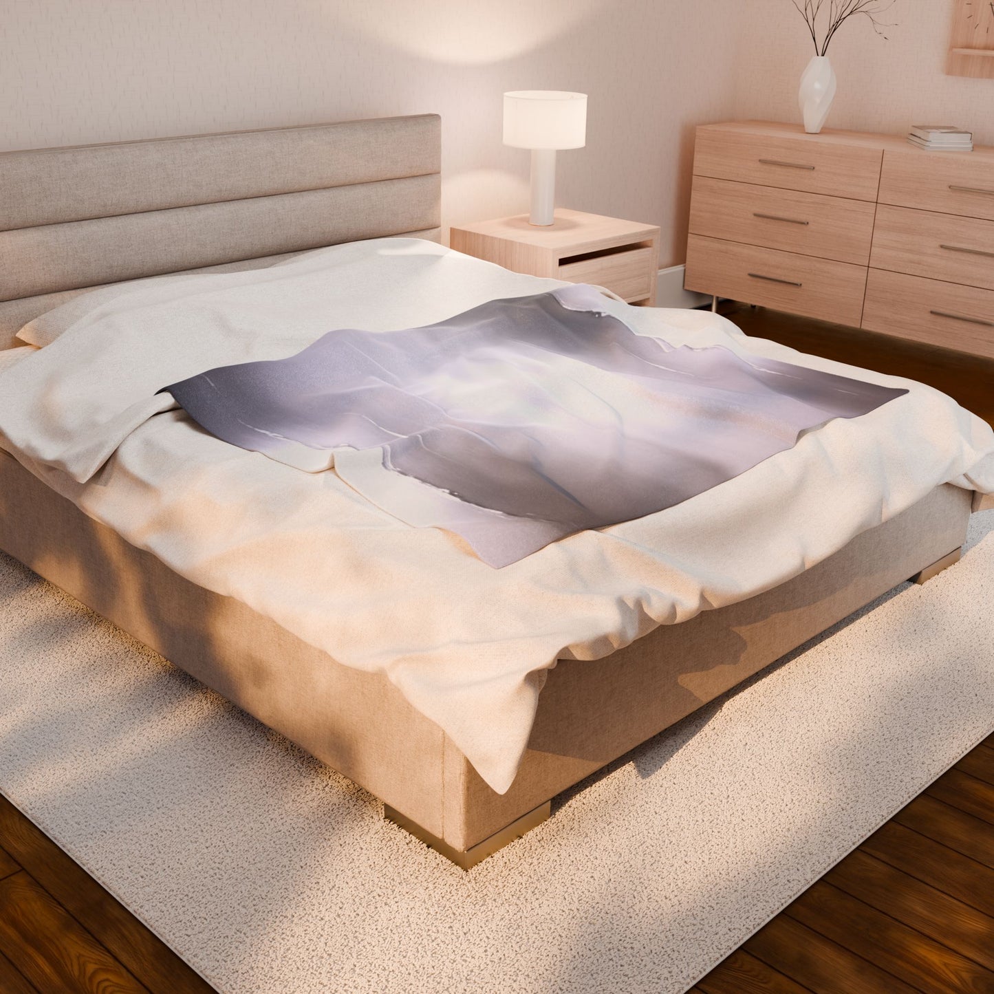 Sephia Sea Dark Fog Velveteen Plush Blanket, 50" x 60"