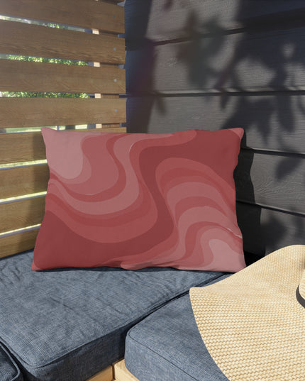 Power Red Wavey 20" x 14" Outdoor Pillow
