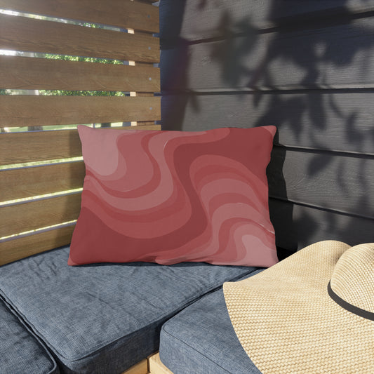 Power Red Wavey 20" x 14" Outdoor Pillow