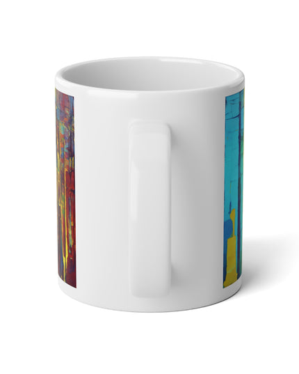 Striped Alpha 20 oz White Glossy Jumbo Mug