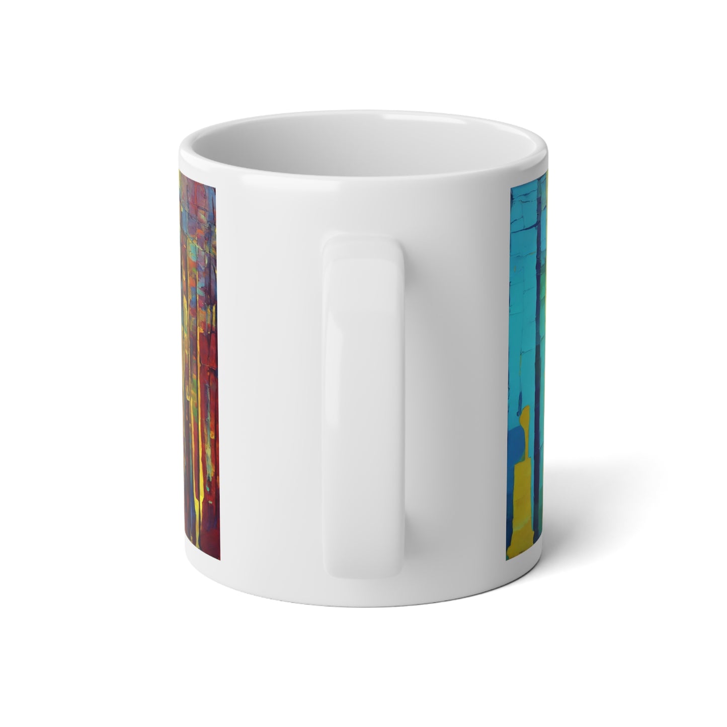 Striped Alpha 20 oz White Glossy Jumbo Mug