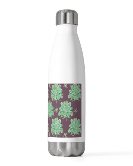 Mint Green Floral Butterflies 20oz Insulated Water Bottle