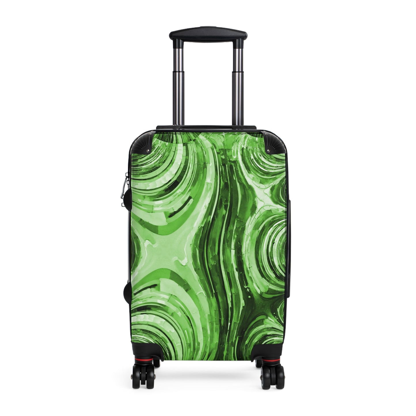 Uzi Spiral Mint Pastel Small Suitcase with built in lock, 4 double-wheels, telescopic handle, and ABS back hard-shell