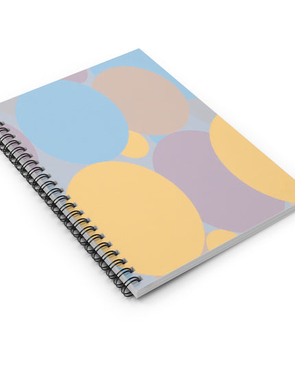 Pastel Baby Blue and Peach Patches Spiral Notebook - Ruled Line, 6" x 8", 118 pages