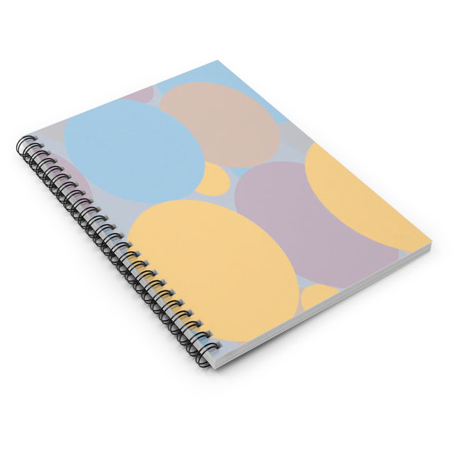 Pastel Baby Blue and Peach Patches Spiral Notebook - Ruled Line, 6" x 8", 118 pages