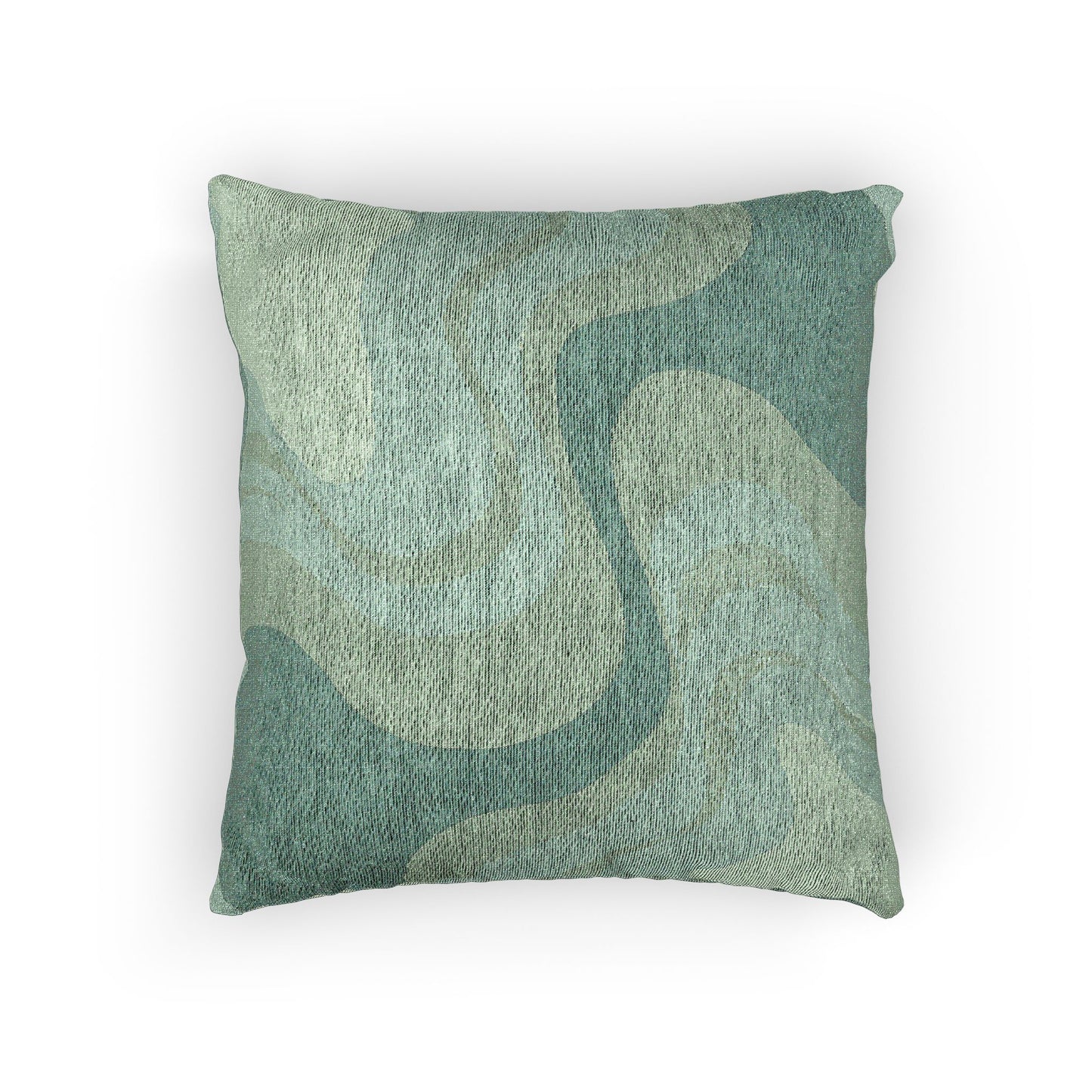 Mint Green Wavey Woven Pillow, 17" x 18"