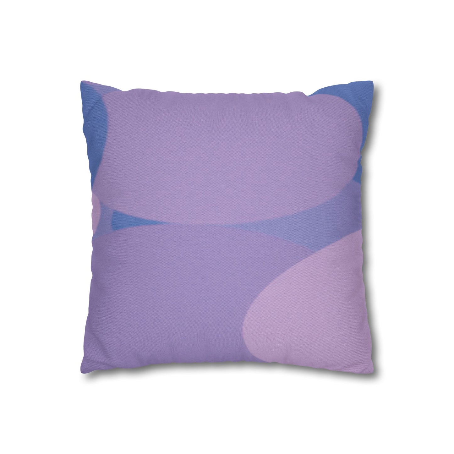 Pastel Purple Family Patches Spun Polyester Square Pillowcase, 14" x 14"