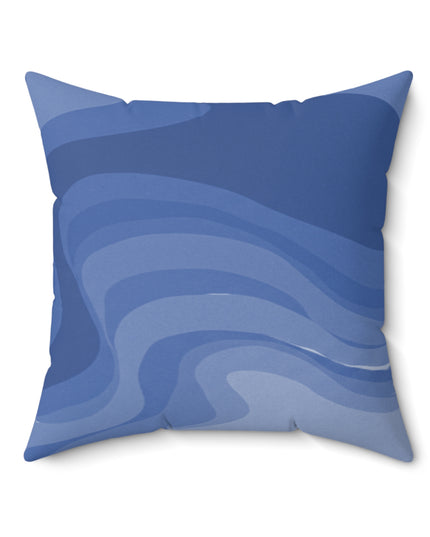 Deep Blue Wavey 20" x 20" Faux Suede Square Pillow