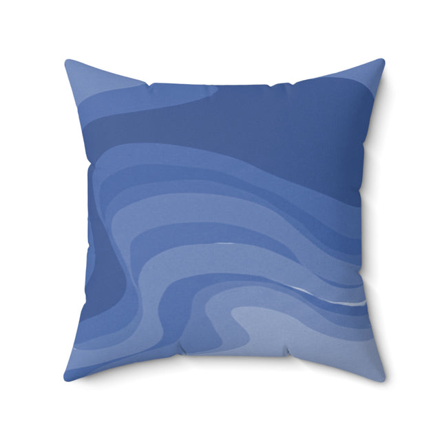 Deep Blue Wavey 20" x 20" Faux Suede Square Pillow