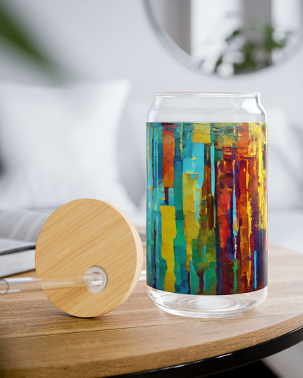 Striped Alpha Sipper Glass, 16oz