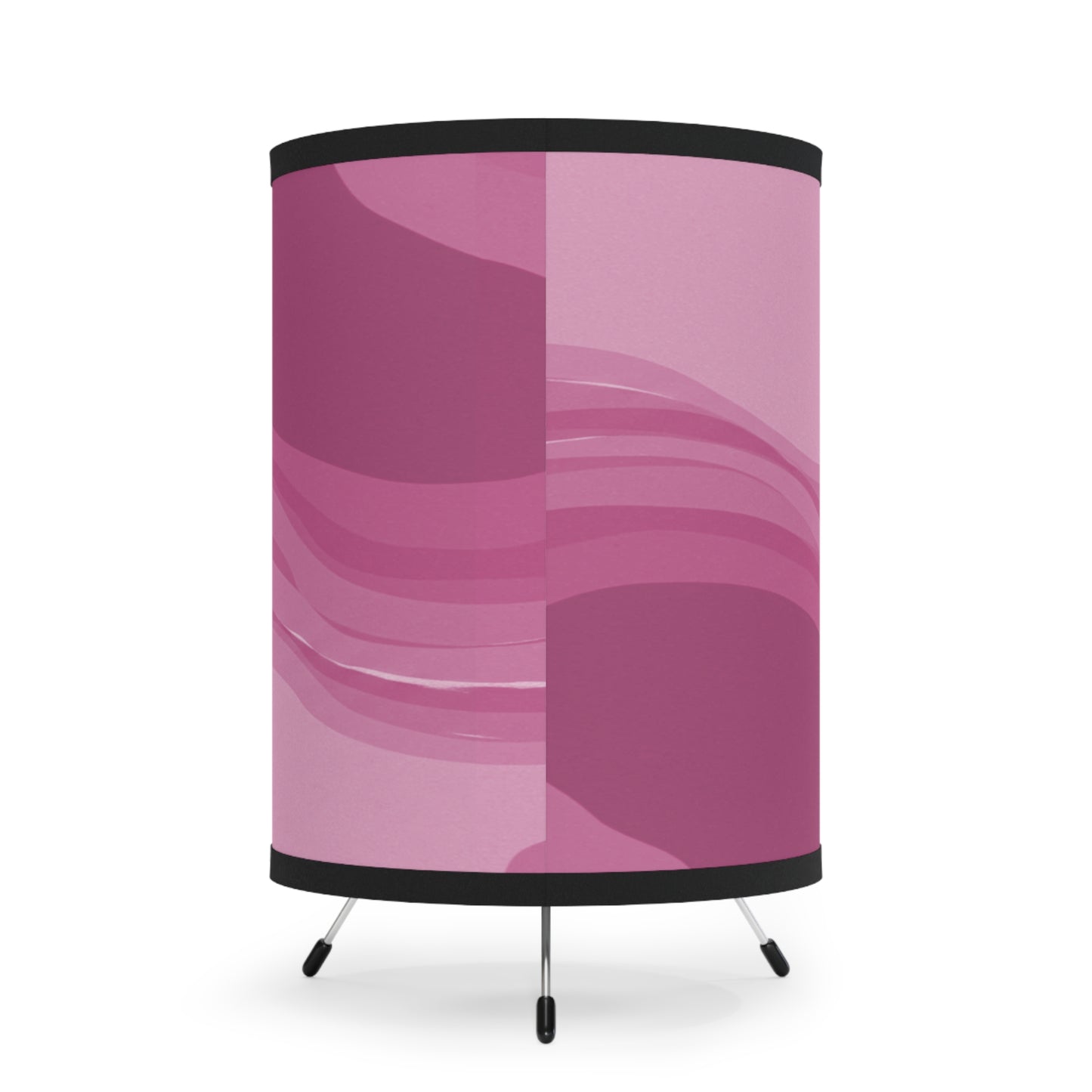 Pinky Mauve Wavey Tripod Lamp with High-Res Printed Shade, US\CA plug