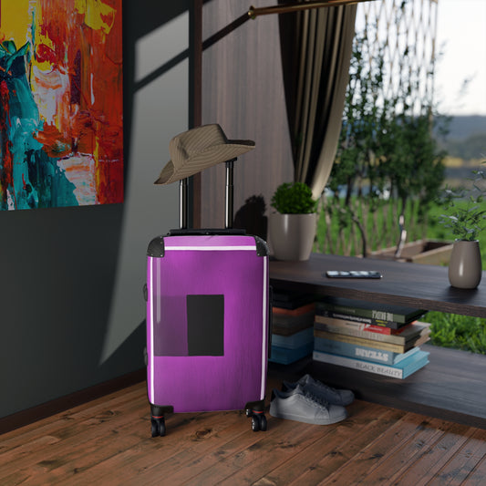 Magenta Shadow Small Suitcase with built in lock, 4 double-wheels, telescopic handle, and ABS back hard-shell