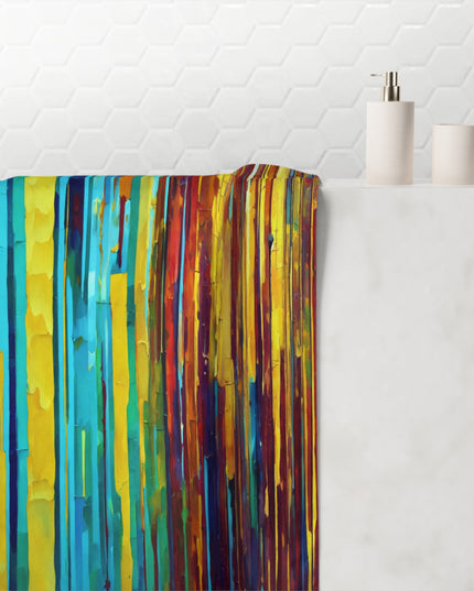 Striped Alpha 30" x 60" Mink-Cotton Towel (50% polyester, 50% cotton)