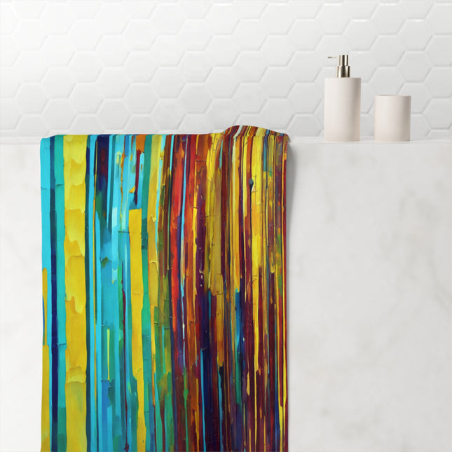 Striped Alpha 30" x 60" Mink-Cotton Towel (50% polyester, 50% cotton)