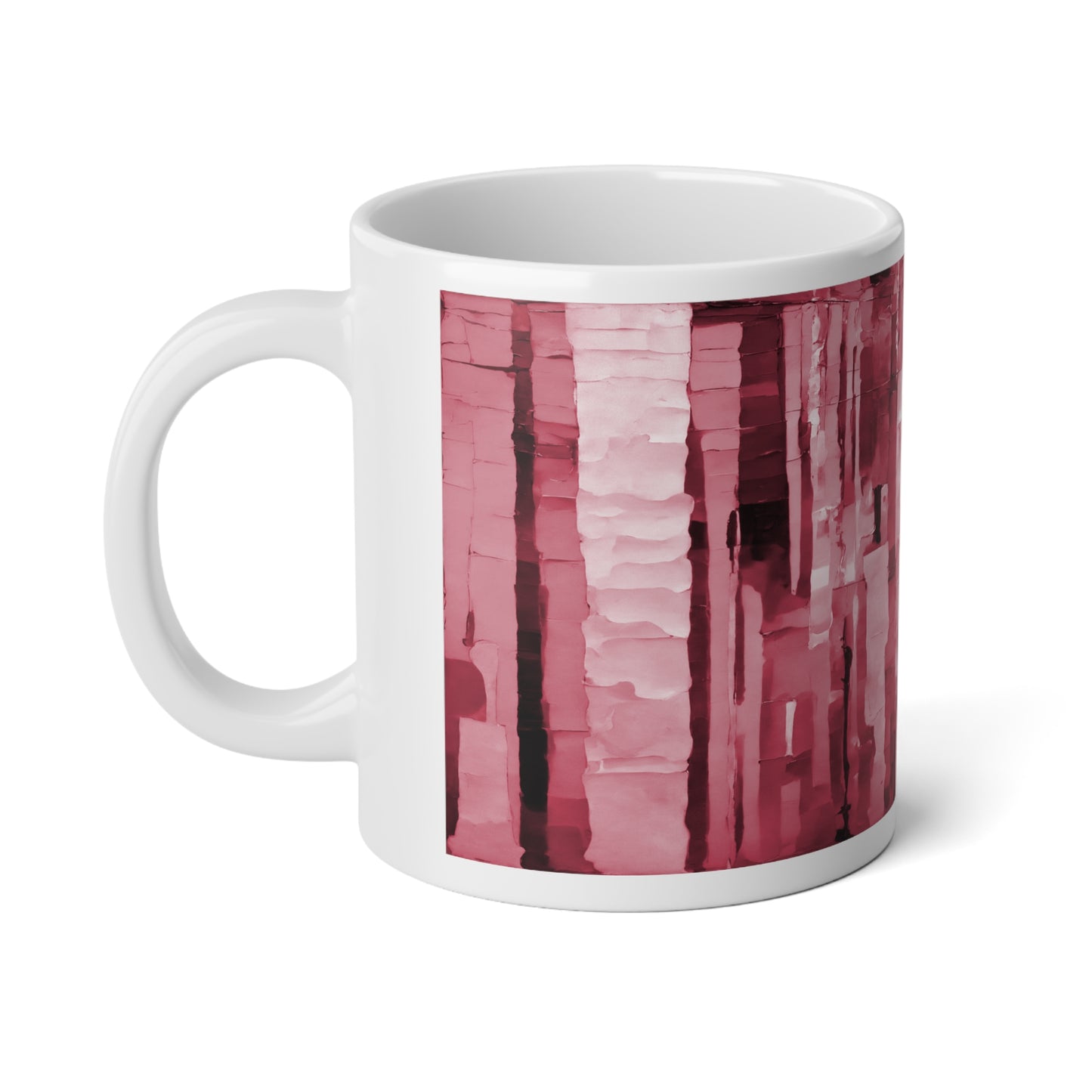 Striped Ruby 20 oz White Glossy Jumbo Mug
