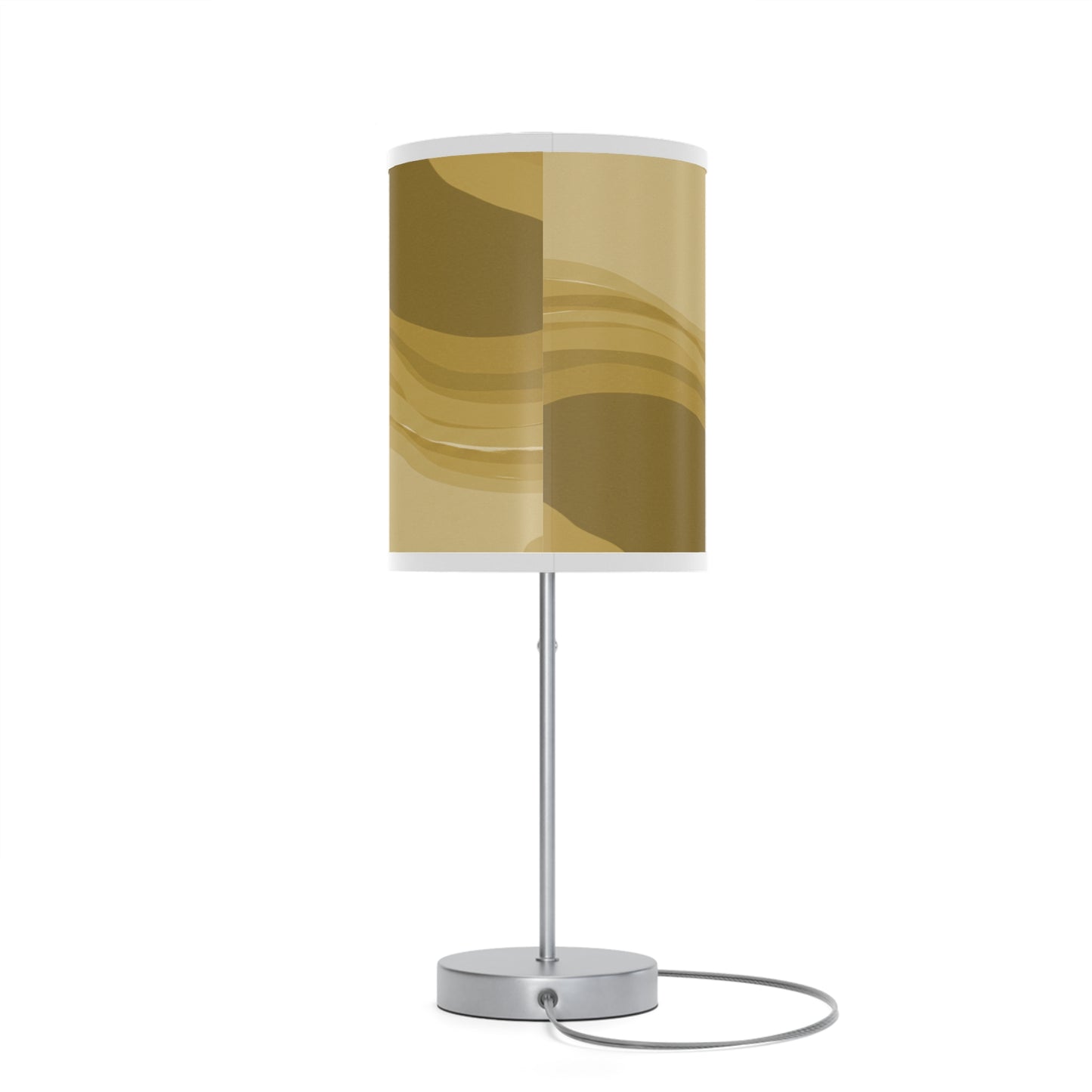 Brown Wavey Table Lamp on a White or Silver Stand, US|CA plug